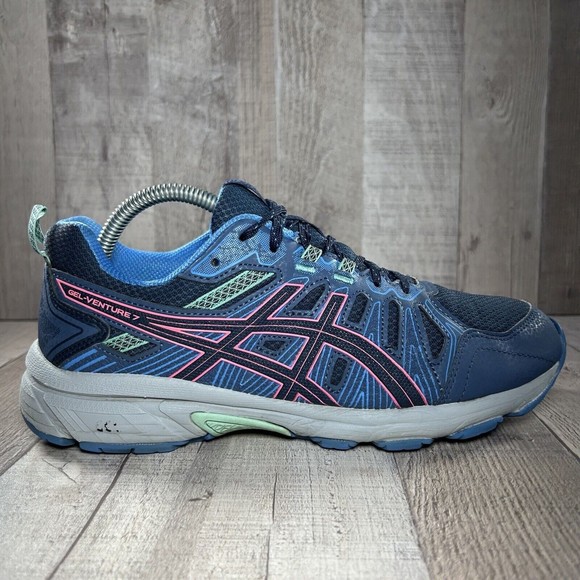 Asics GEL-Venture 7 Peacoat Women's Running Shoes Blue Pink Size 10 1012A476 - Picture 5 of 16